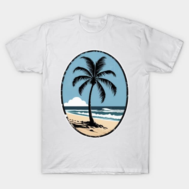 Island, palm trees, sand and beach T-Shirt by NeyPlanet